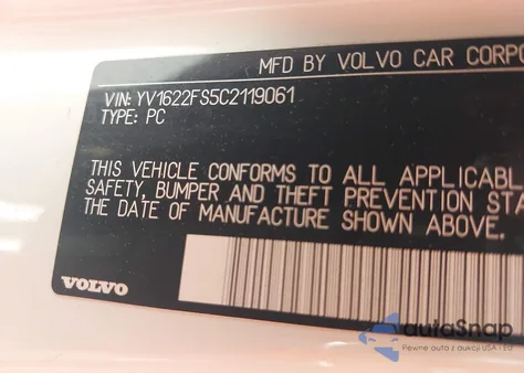 2012 Volvo S60 T5 из США, поврежденный, VIN YV1622FS5C2119061